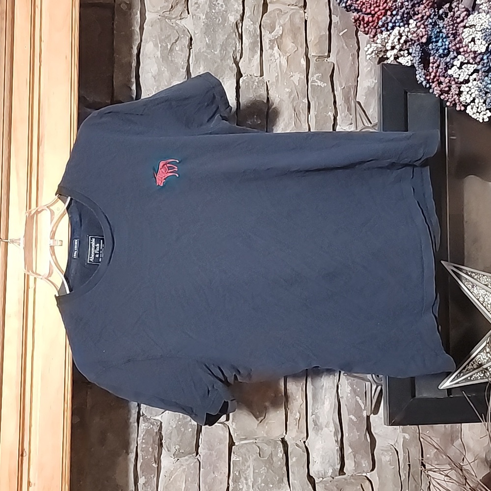 ABERCROMBIE & FITCH NAVY TEE SZ L